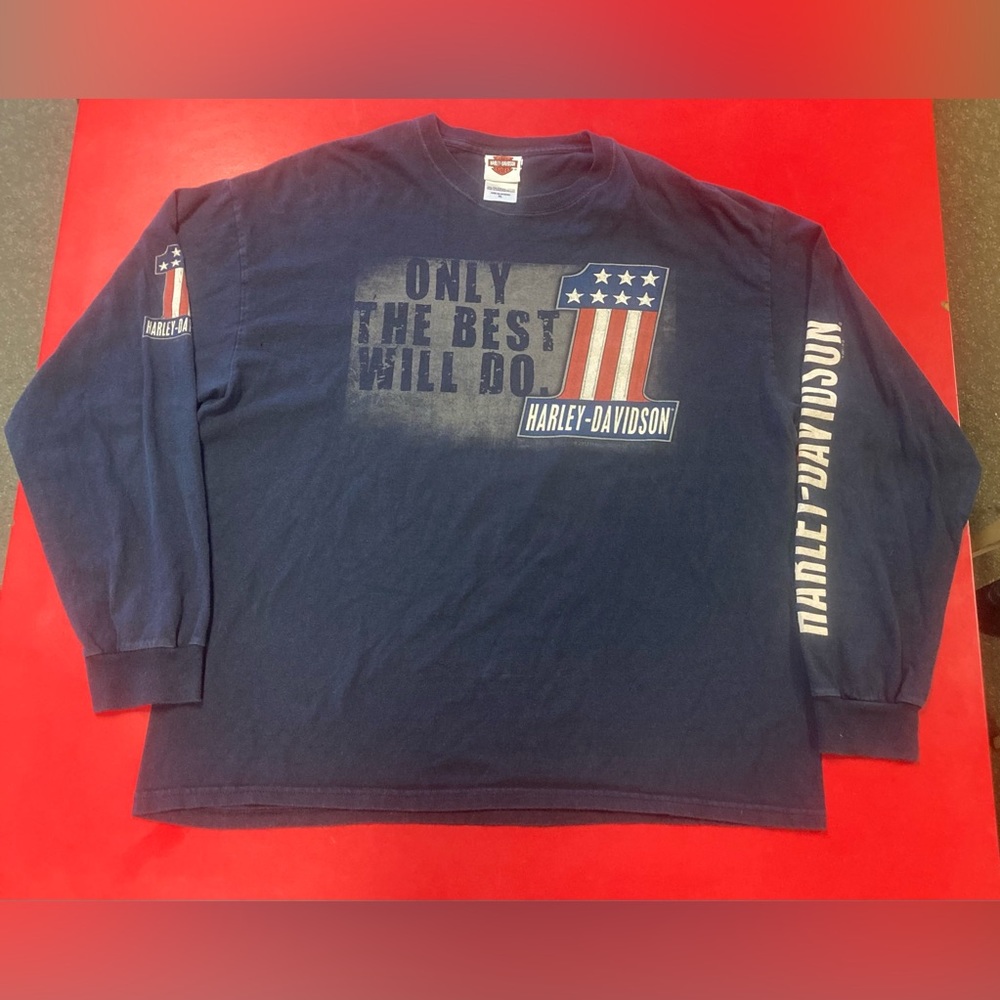 2009-11 Harley Davidson Motorcycles St. Charles IL Blue Long Sleeve Shirt XL